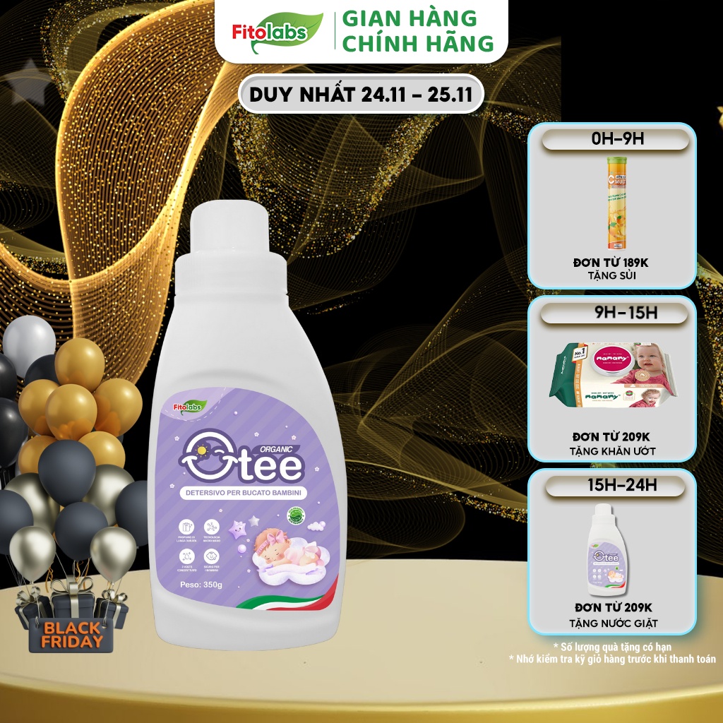 Nước Giặt Sinh Học Quần Áo Trẻ Em Otee Giúp Làm Sạch Vết Bẩn, Sạch Khuẩn, Ngừa Viêm Cho Bé Lọ 350ml -TPCN041