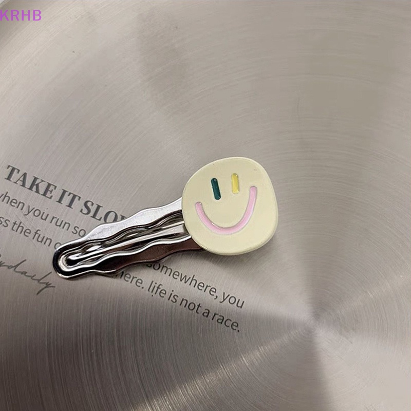 Kẹp Tóc Hình Mặt Cười Tròn Bằng Hợp Kim Dễ Thương Phong Cách Hàn Quốc Cho Nữ Mới