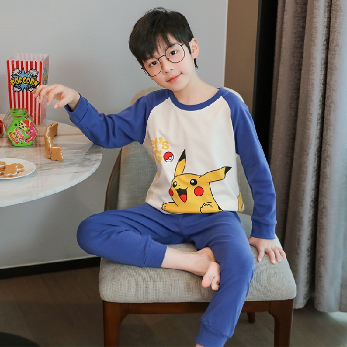 Hoạt Hình Bộ Đồ Ngủ 2 Món Gồm Áo Tay Dài + Quần Dài Hình Người Nhện Cho Bé Trai