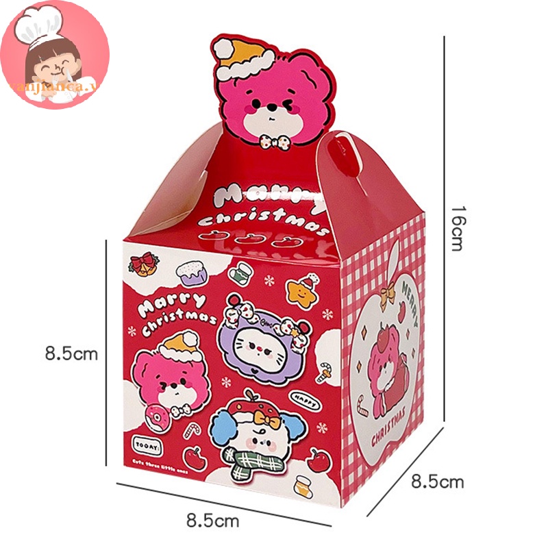 Hộp Giấy Đựng Bánh Quy / Kẹo / Quà Giáng Sinh Di Động In Họa Tiết Hoạt Hình yanca