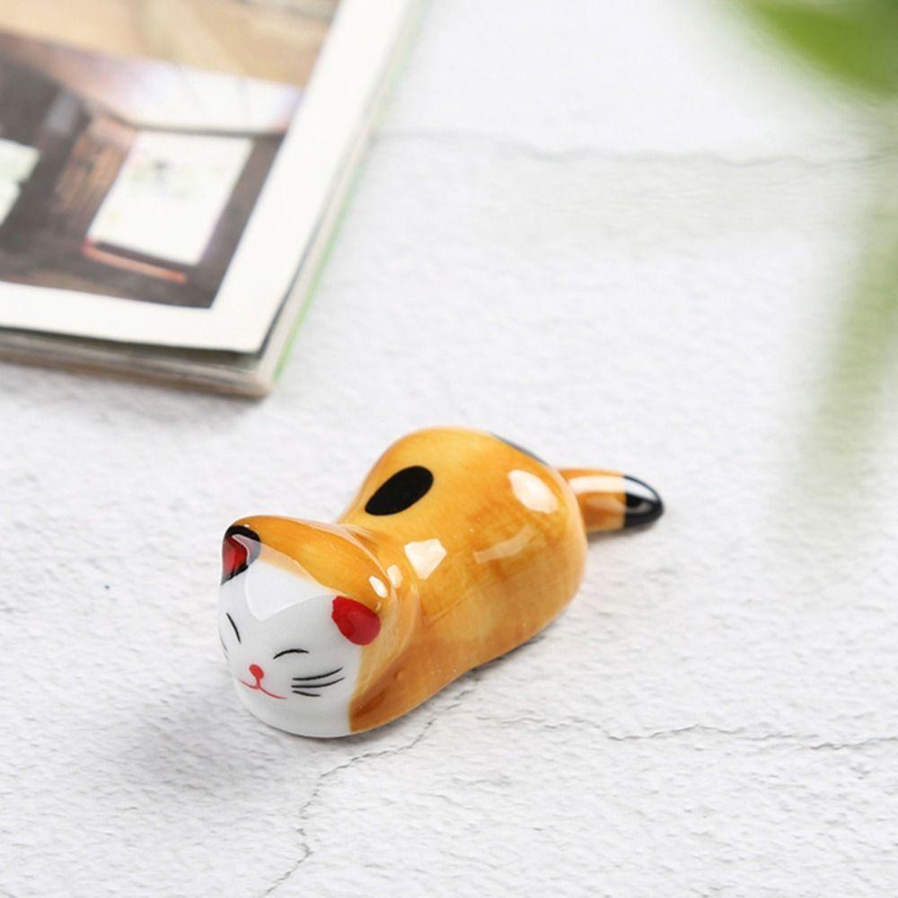 Giá Đỡ Bút / Muỗng / Nĩa Bằng Sứ Hình Chú Mèo Độc Đáo Trang Trí Bàn Làm Việc