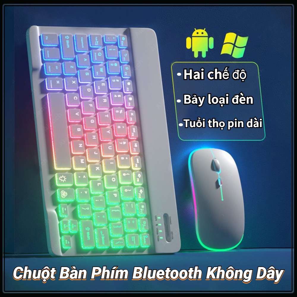 Bàn Phím Bluetooth Không Dây Và Chuột Bluetooth Có Máy Tính Xách Tay Đèn LED, Cho Máy Tính Bảng Điện Thoại Di Động IPad | BigBuy360 - bigbuy360.vn