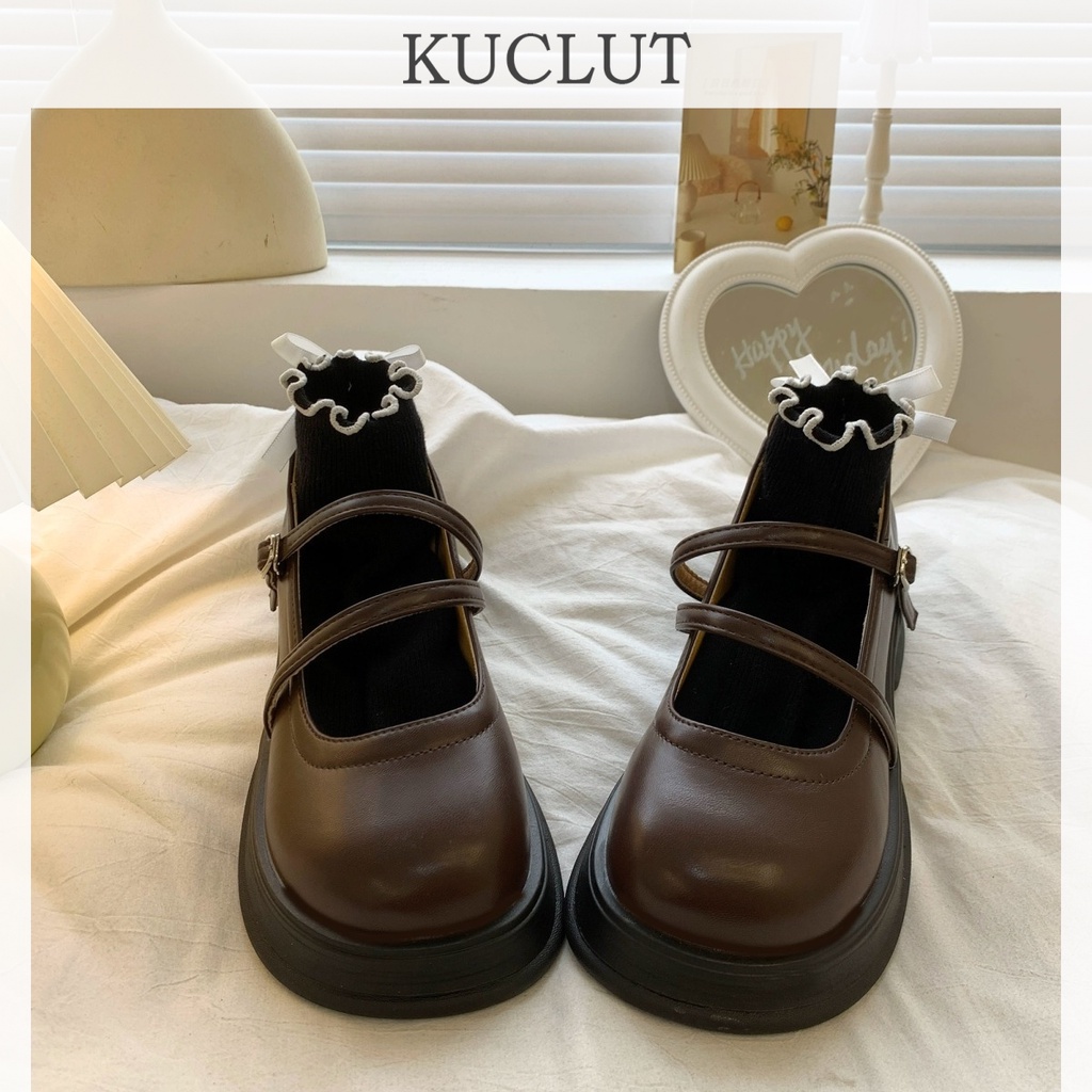 KUCLUT giày búp bê đế cao lolita giày Mary Jane Đế da mềm đế thời trang Độ bền cao Tiện dụng Phù hợp Đa dạng FLF23B0YQ6 48Z231130