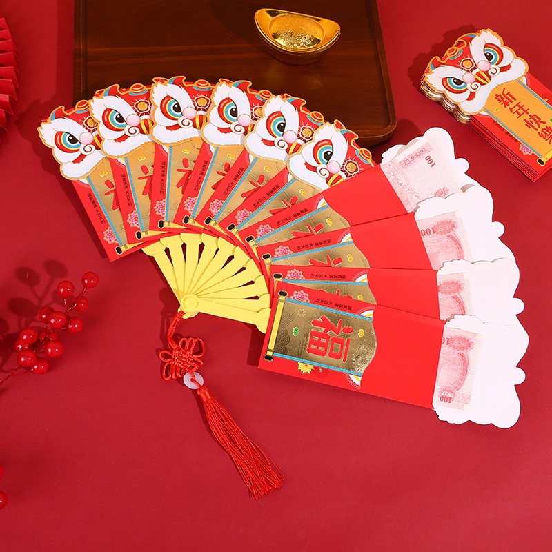 Bao Lì Xì Đỏ Hình Quạt Cho Năm Mới 2024