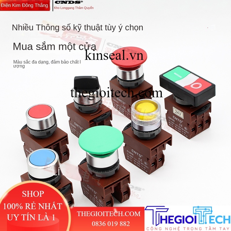 Công Tắc Nút Dừng Khẩn Cấp Đầu Nấm Changde Công Tắc Nút Bấm Thường Mở 22M Thiết Kế Phong Cách Châu Âu - C2SNS-F2