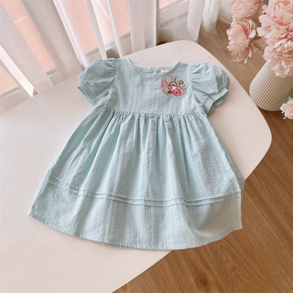 Váy Thô Thêu Hoa Và Sóc 9-33kg