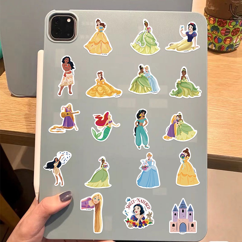 Bộ 50 Miếng Dán Trang Trí Độc Đáo Chất Lượng Cao ❉ Kết Hợp Hình Dán Công Chúa disney Loạt 02 ❉ Sticker Dán Tường Chống Thấm Nước Họa Tiết doodle Hợp Thời Trang