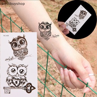 1 hình xăm dán tạm thời hình cú mèo dễ thương mới