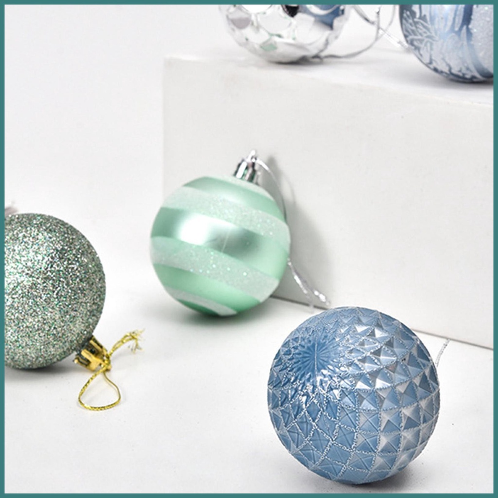 Bộ 30 Quả Châu Trang Trí Cây Thông Giáng Sinh Chống Vỡ Màu Bạc / Xanh Dương / Xanh Lá sequin myashovn