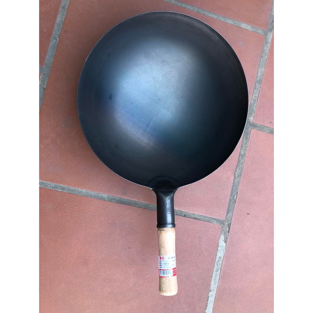 Chảo Thép Dập Máy Cán Gỗ Chiên Cơm,Xào Mì,Hủ Tiếu, Chảo thép carbon chống dính