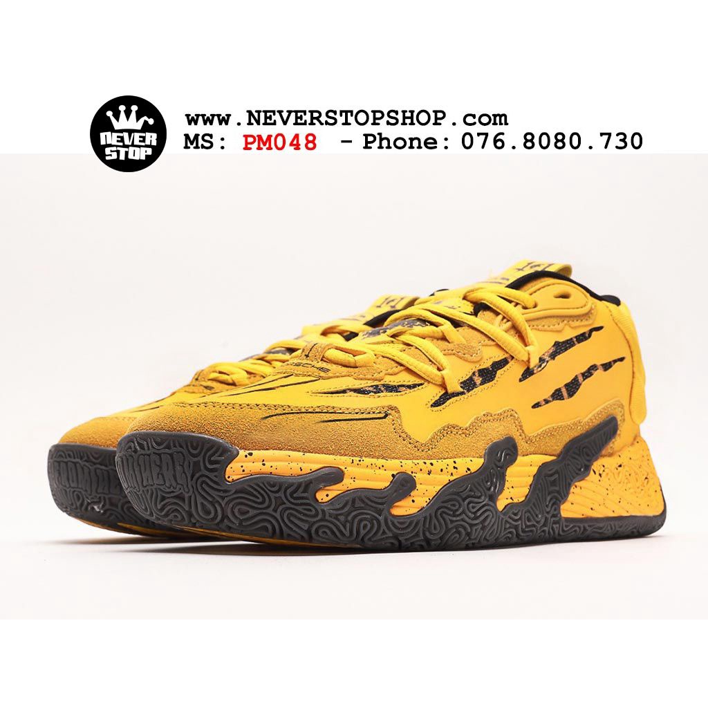 Giày bóng rổ PM MB 03 PORSCHE vàng đen siêu ngầu, chuyên indoor outdoor độ bền cao  NeverStopShop.com