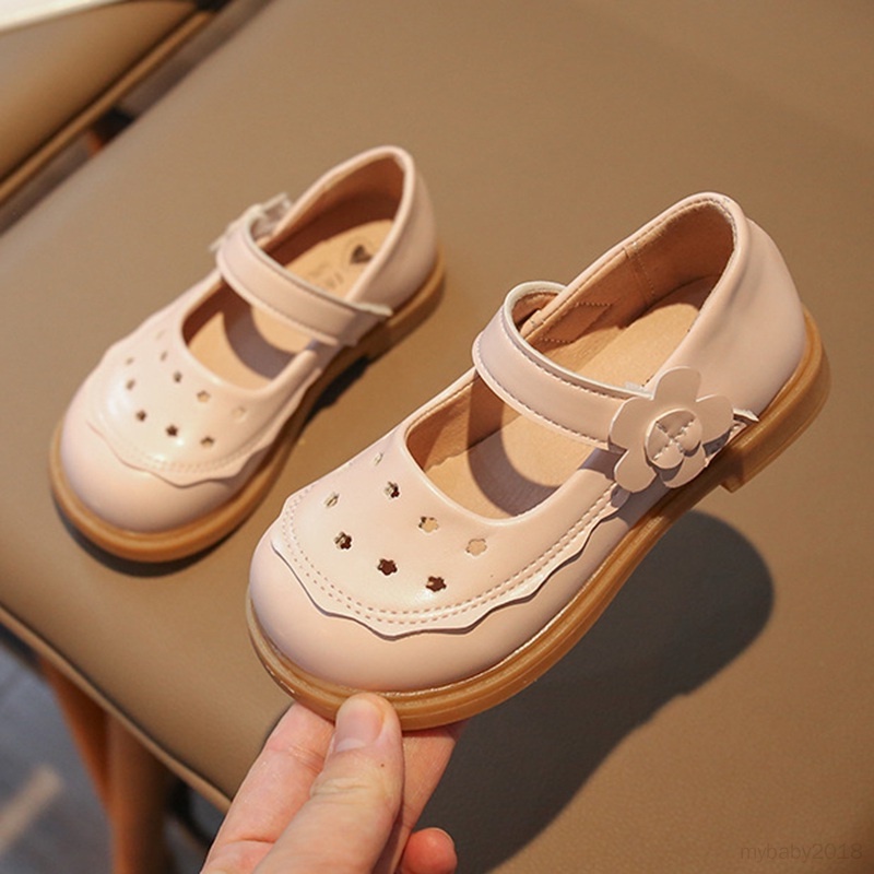 Giày Da Đế Mềm Chống Trượt Cho Bé Gái