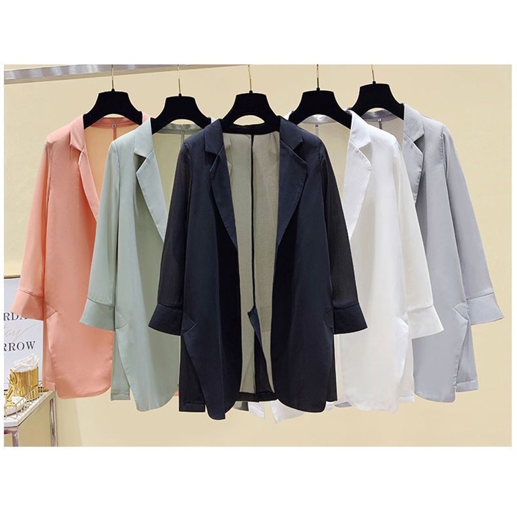 Áo Khoác Vest Vải Voan Mỏng Phong Cách Hàn Quốc Thời Trang Xuân Hè Cho Nữ