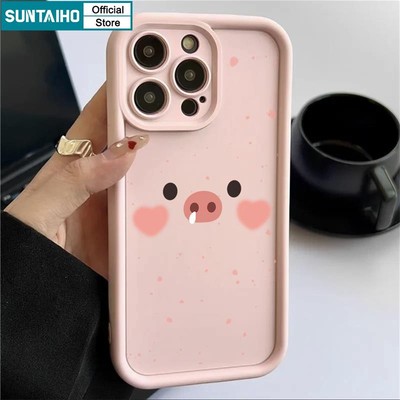 Suntaiho ốp lưng iphone dễ thương In Hình Heo Hoạt Ốp Điện Thoại silicon Mềm Chống Sốc Cho iphone 15 14 12 13 11 pro max ip 7 8 plus x xs xr xsmax