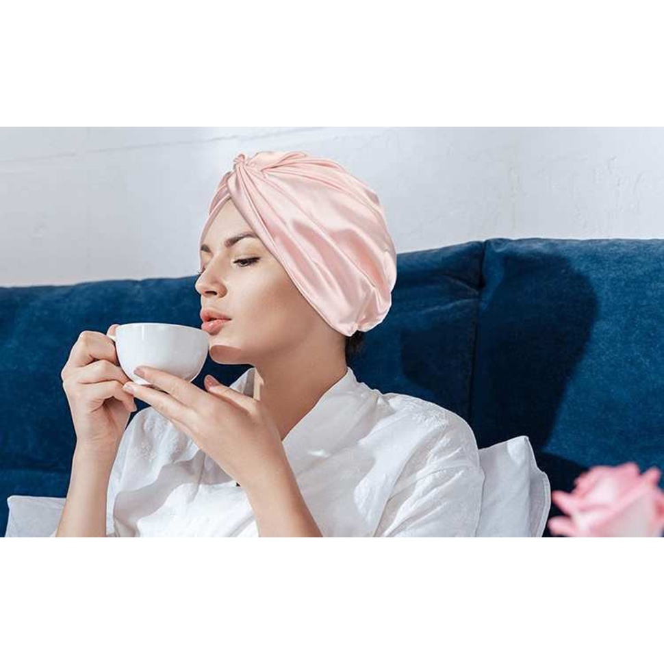 Bộ Dụng Cụ Đan Len Chuyên Dụng Chất Lượng Cao| Mũ Trùm Tóc Hai Lớp Bằng Lụa satin Bảo Vệ Tóc Xoăn Thẳng Tóc Có Thể Điều Chỉnh