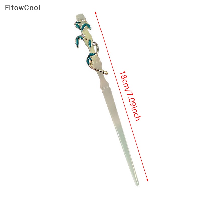 Fcvn Trâm Cài Tóc Hình Lá Tre Đính Đá zircon Phong Cách Trung Hoa Cổ Điển Thanh Lịch Cho Nữ qdd