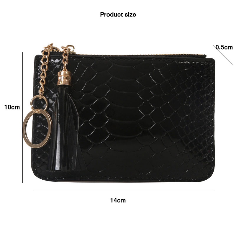 Deere jack Ví Nữ Họa Tiết Da Cá Sấu Màu laser y2k Phiên Bản Hàn Quốc instagram Phối Tua Rua retro Châu Âu Và Mỹ zero