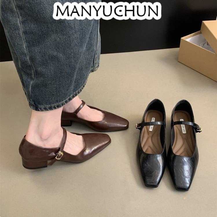 MANYUCHUN Giày Búp Bê Da Cao Cấp Phong Cách Pháp Thanh Lịch Dành Cho Nữ da mềm Sal thời trang công sở đẹp cao cấp Chống trơn trượt Tự nhiên Độ bền cao Điểm nhấn FBL23C0AXO 50Z231214