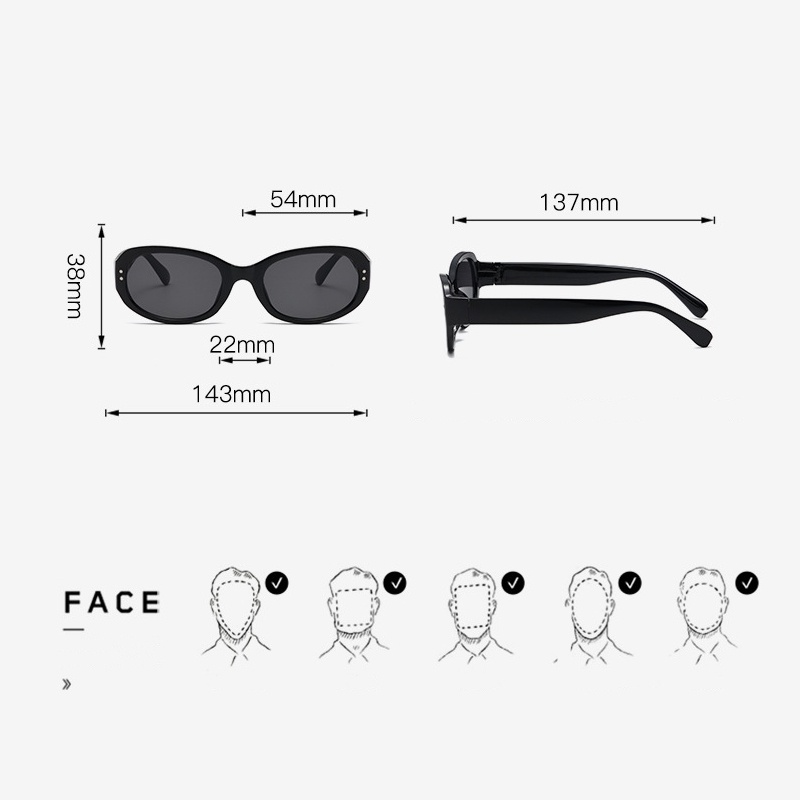 COD Kính Mát Hình oval Chống Tia UV400 Thời Trang