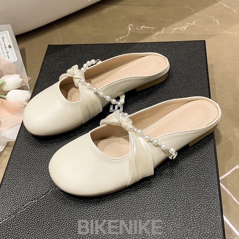 BIKENIKE Giày búp bê dép nữ 2023 NEW Mùa hè Vintage England phong cách thiết lập Mary Jane đơn giày23080802