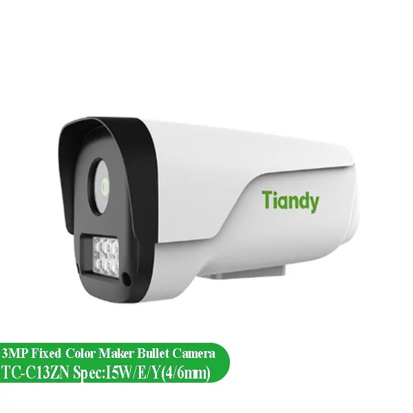 Camera Thân Tiandy TC-C13ZN 3.0MP ,Có MIC, Có PoE, Có LED màu đêm và Hồng Ngoại