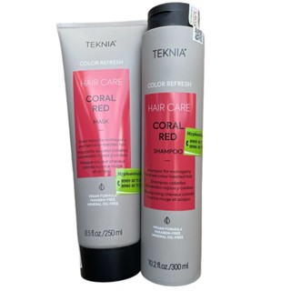 Dầu gội và Kem ủ dành cho tóc màu Đỏ Teknia Coral Red Color Refresh Lakme 300ml/250ml ( New 2023 )