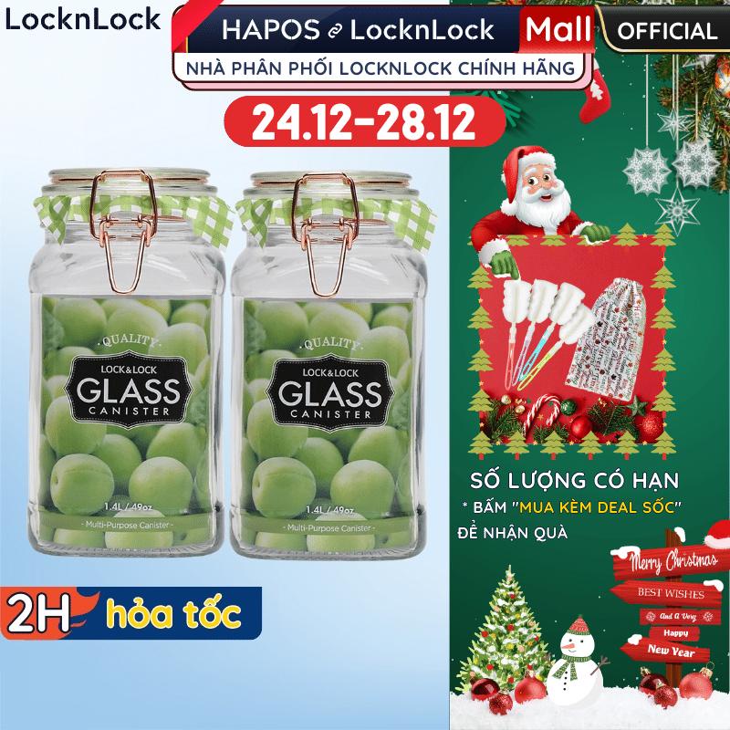 Bộ 3 hộp LocknLock thủy tinh bảo quản thực phẩm khô, làm bánh, ngâm ướp có khóa cài LLG516S01 - HAPOS OFFICIAL