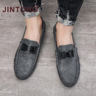 Jintoho Giày Lười Da Phong Cách Hàn Quốc Cho Nam
