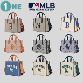 Túi xách vải canvas in logo mlb ny cơ bản