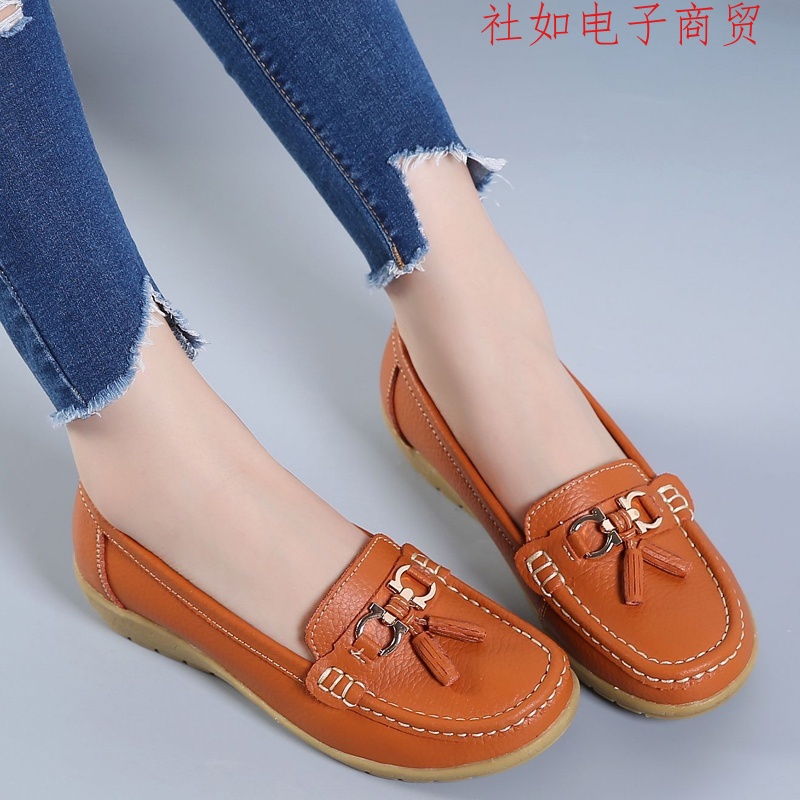 Giày Lười Da Thời Trang Cho Nữ Size 35-44