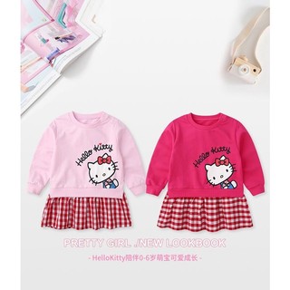 Đầm Hello Kitty Màu Đỏ Dễ Thương Cho Bé Gái