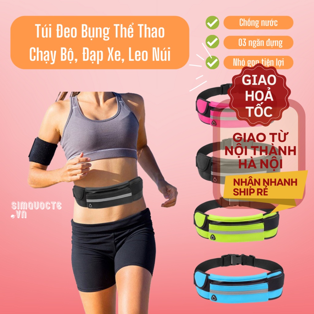 Túi đeo bụng Đai chạy bộ thể thao nam nữ chống nước đựng điện thoại, ví, thẻ tập gym, chạy bộ, đạp xe tiện lợi TDL26