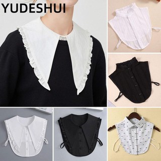Yudeshui cổ áo sơ mi giả bằng cotton có thể tháo rời cho nữ