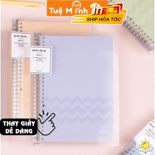 Sổ còng sắt binder Klong B5 giấy caro/ Dot grid 8/26 chấu kèm 5 tab bìa phân trang refill giấy
