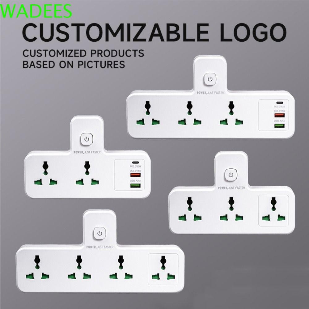 Wadees AC Outlet Power Strip, EU UK US Plug Universal Extension Ổ cắm, Nhà thông minh Universal Plug
