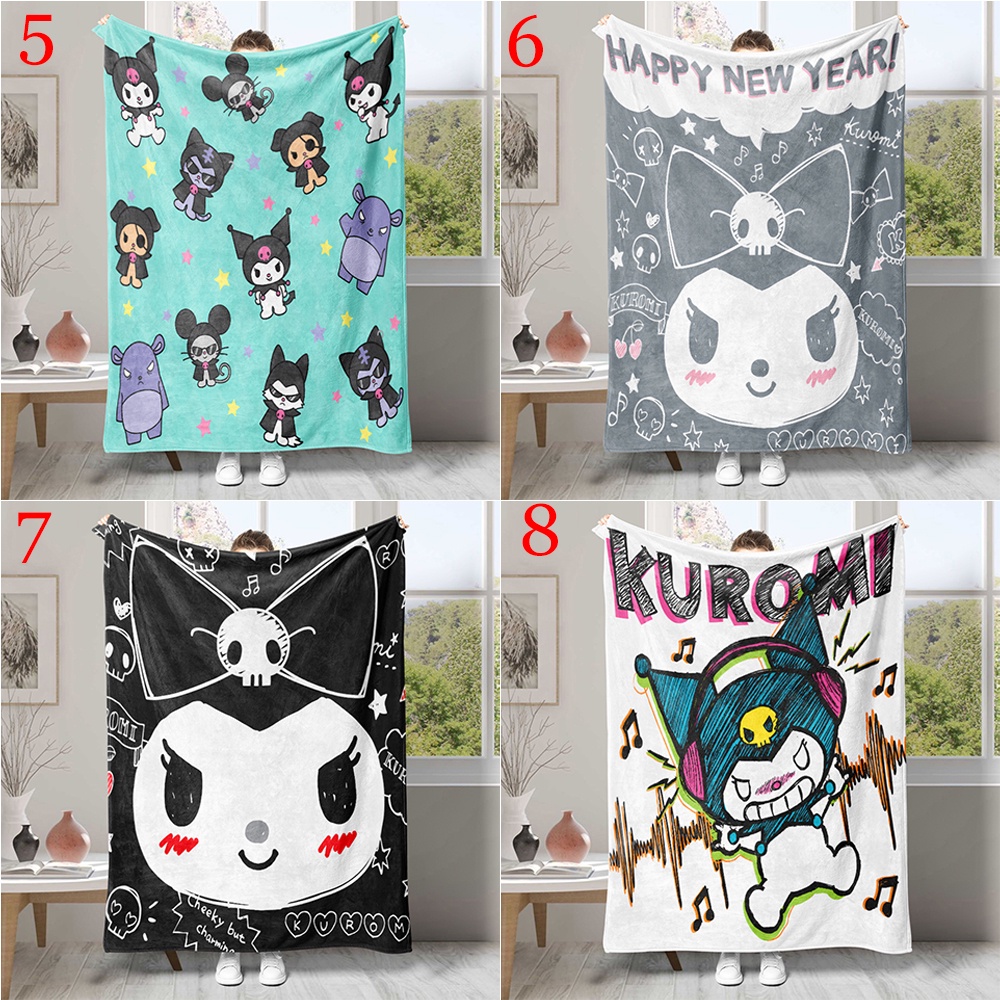 Dễ Thương Chăn flannel In Hình kuromi Hoạt Hình Đáng Yêu