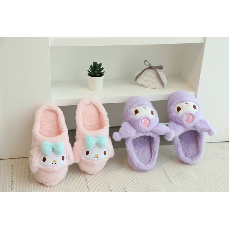 Sanrio Dép Bông Đi Trong Nhà Chống Trượt Hình kuromi melody cinnamoroll pachacco Đáng Yêu Cho Bé Gái