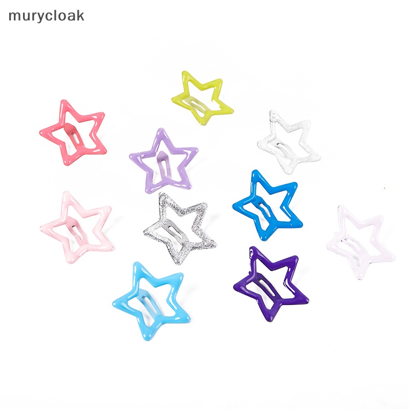 Mur # Bộ 2 Kẹp Tóc Kim Loại Hình Ngôi Sao Nhiều Màu Sắc Phong Cách Hàn Quốc bb y2k vn
