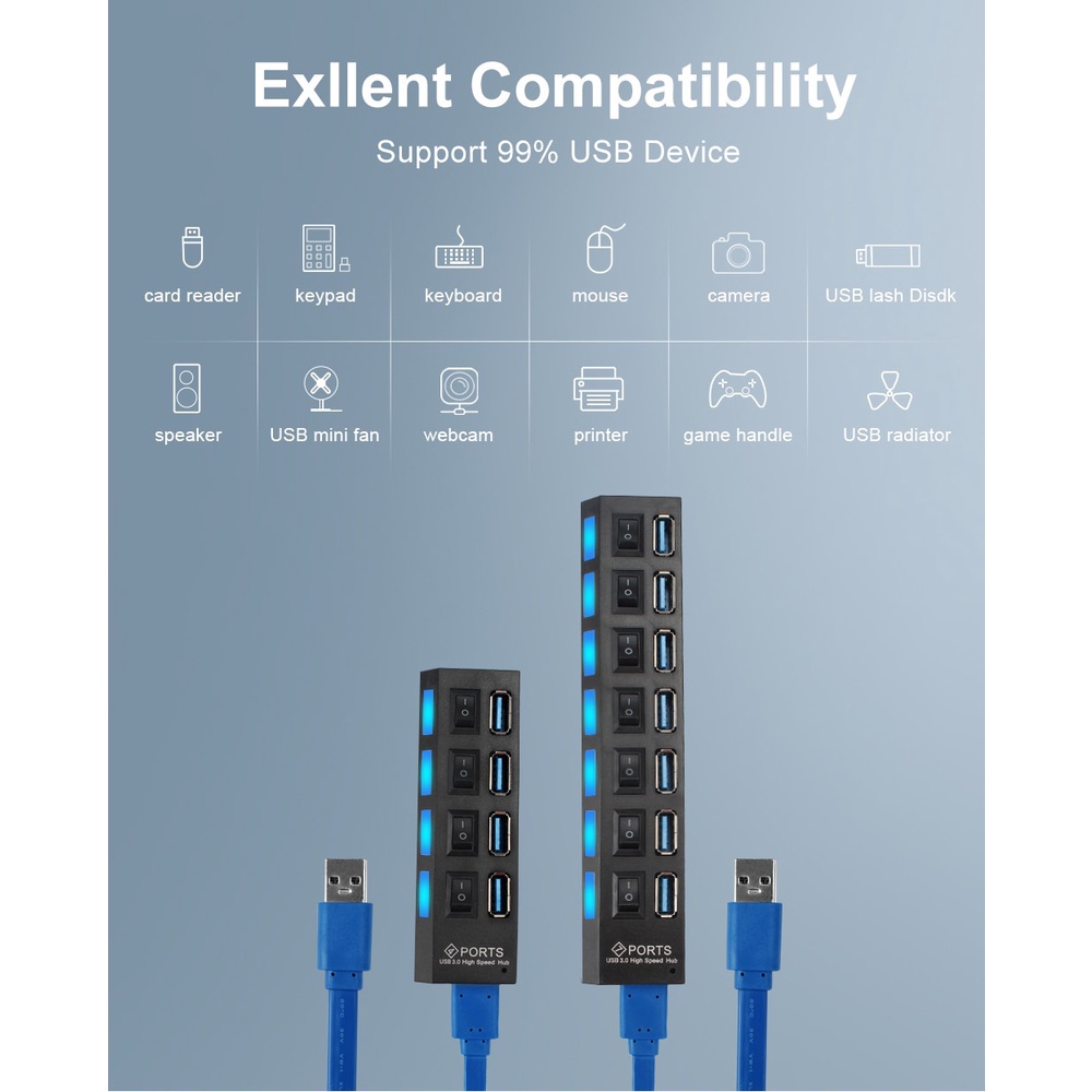 Hub Chia Cổng usb 3.0 3.0 5gbps Cho Máy Tính laptop