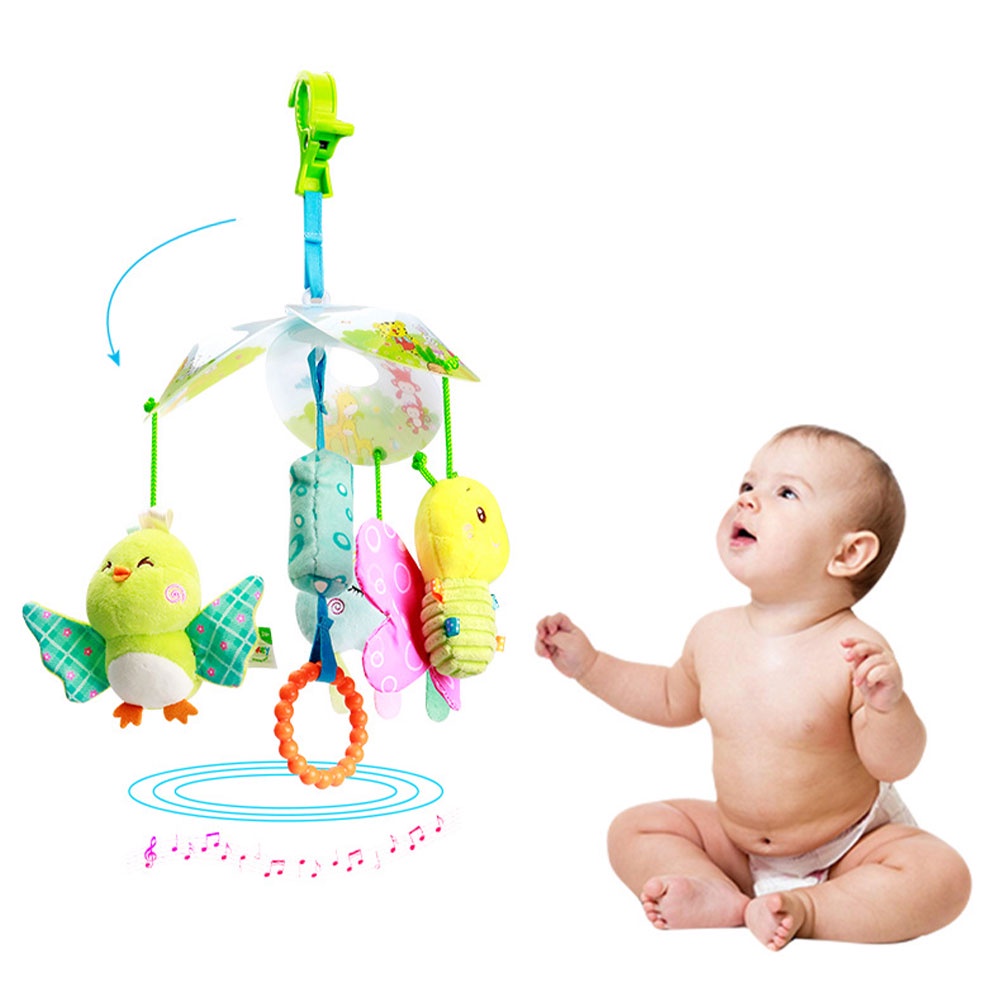 Đồ Chơi Treo Xe Đẩy Em Bé Mềm Mại Có Thể Xoay Vòng