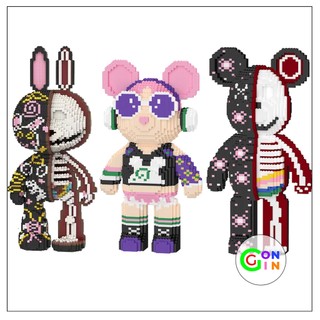 Đồ chơi lắp ráp Bearbrick thỏ momo mặt trăng và các nhân vật hoạt hình Gon Gin
