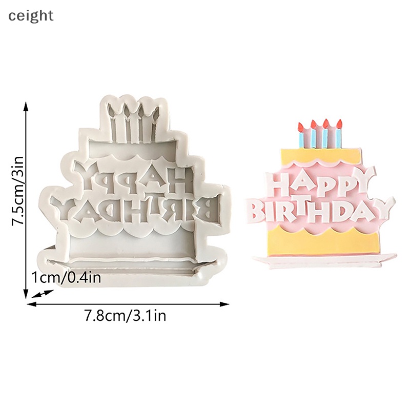 Khuôn Silicon Làm Bánh Kem / Kẹo / Sô Cô La Hình Chữ happy birthday Độc Đáo diy
