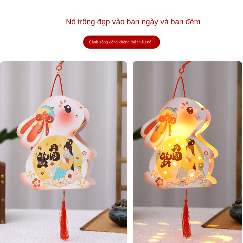 Đèn Lồng Trung Thu Đèn Kelinci Treo Đèn Hoa Tự Bàn Đèn Cung Cấp Nguyên Liệu Làm Thủ Công DIY Trẻ Em Đồ Chơi Tương Tác Gia Đình Quà Tặng Lễ Hội Tặng Trẻ Nhỏ và Bạn Gái