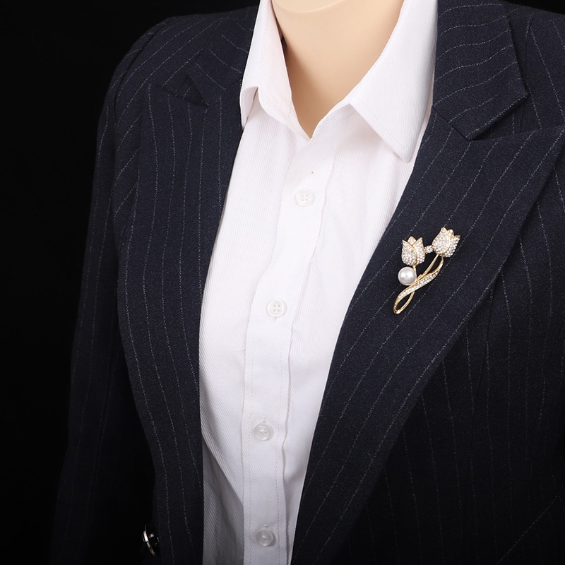 Mới Trâm Cài Áo Hình Hoa tulip Đính Đá Chống Chói