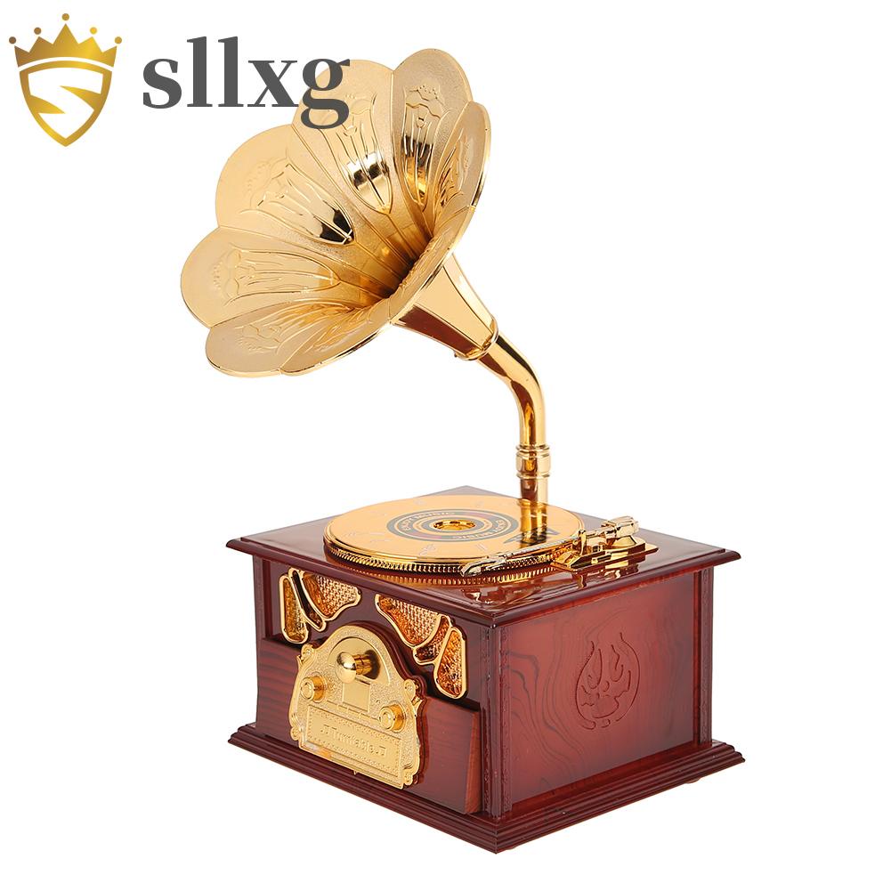 Hộp Nhạc Hình Máy Hát Đĩa phonograph Bằng Gỗ Phong Cách vintage Sáng Tạo Dùng Làm Quà Tặng Sinh Nhật / Giáng Sinh