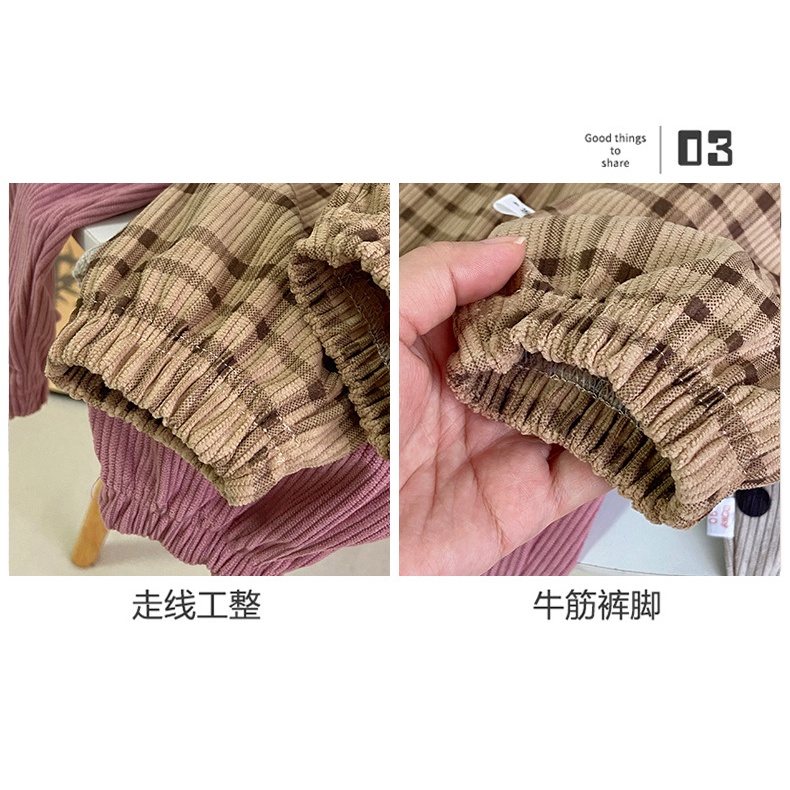 Quần Dài Thể Thao Vải Lông Cừu 70-150cm Phong Cách Hàn Quốc Thời Trang Thu Đông Cho Bé