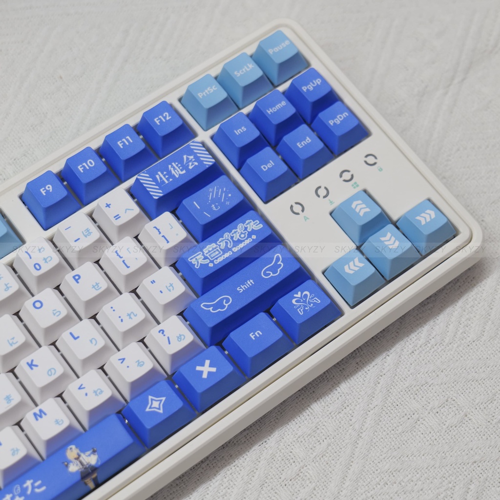Amane Kanata Keycaps Cherry Profile Hololive Anime PBT DYE SUB Bàn Phím Cơ Keycap