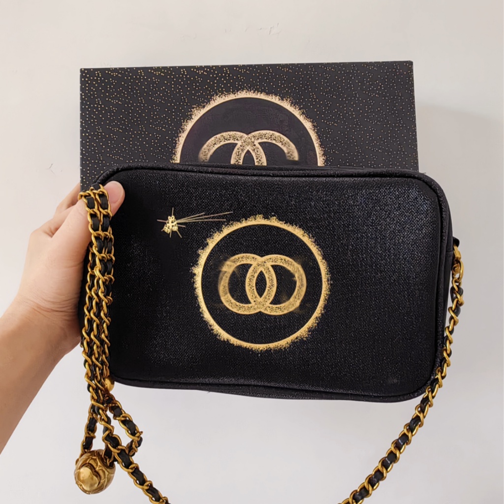 Túi Đựng Mỹ Phẩm Trang Trí Giáng Sinh Kèm Hộp Đựng