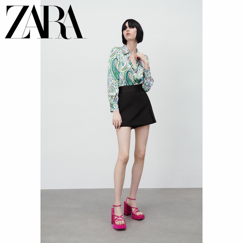 Zara Áo Sơ Mi Tay Dài In Họa Tiết Thời Trang Cho Nữ