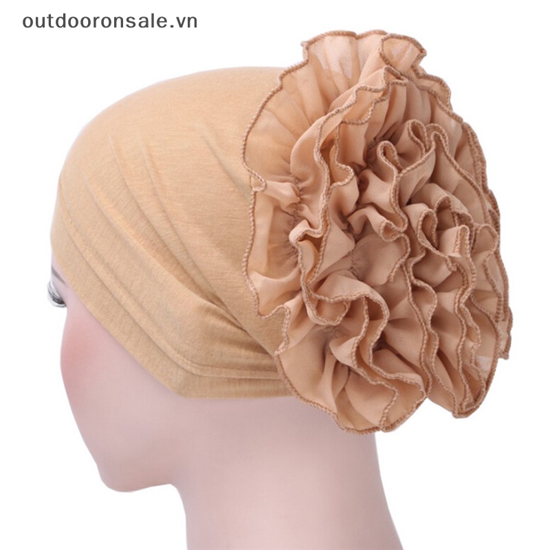 Khăn Trùm Đầu turban Co Giãn In Hoa Xếp Ly hijab Ấn Độ Cho Nữ